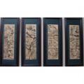 Bộ tranh tứ quý khắc gỗ - Đồ gỗ mỹ nghệ Đồng Kỵ