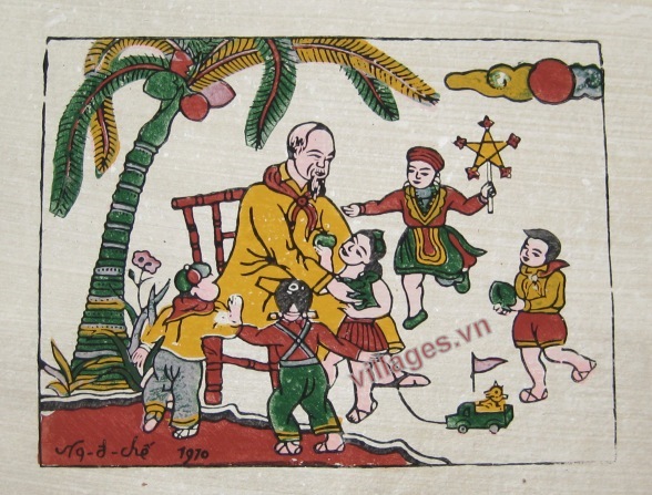 Tranh Bác hồ với thiếu nhi