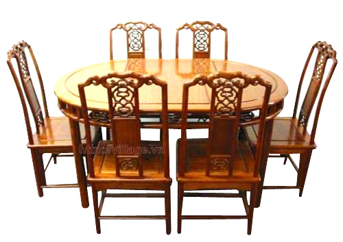 Đồ gỗ đồng kỵ: bộ bàn ăn gỗ Gụ