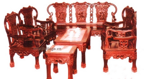 Bộ bàn ghế phòng khách trạm trổ đẹp