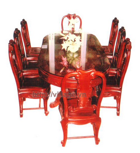Đồ gỗ đồng kỵ: bộ bàn ăn quý tộc