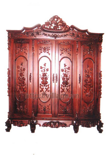Tủ gỗ Hương chạm hoa
