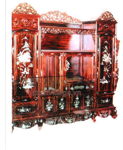 Tủ khảm trai gỗ Mun