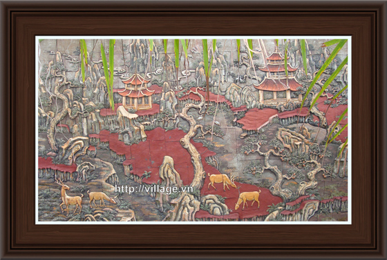 Tranh gốm cao cấp Ngọa thiên sơn