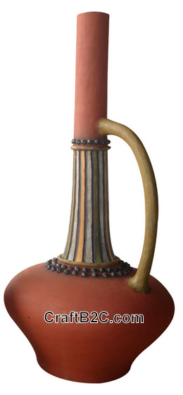 Lọ gốm cổ chai trang trí Phù Lãng