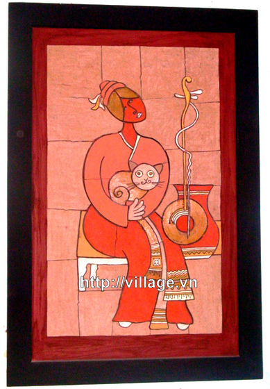 Tranh thiếu nữ và đàn