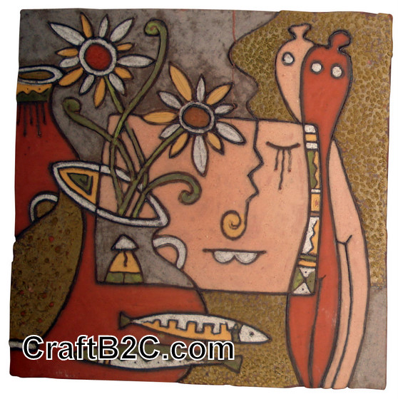 Tranh cuộc sống làng gốm Phù Lãng