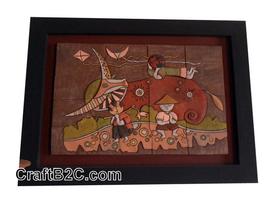 Tranh Cưỡi trâu thả diều