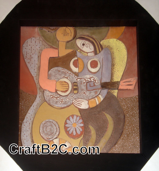 Tranh gốm Phù Lãng: Chơi đàn