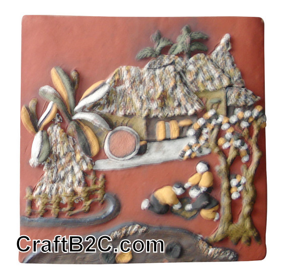 Tranh gốm: Trò chơi Ô quan