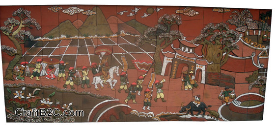 Tranh Lễ hội làng - Tranh gắn tường