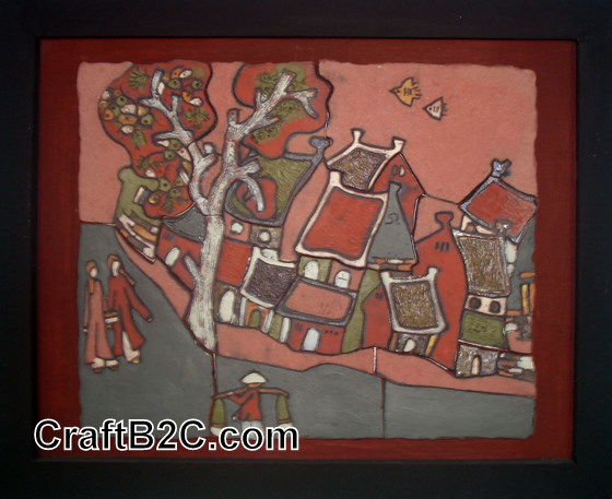 Tranh Phố - gốm Phù Lãng