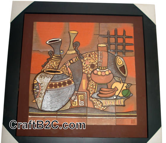 Tranh Phố Cổ - gốm Phù Lãng