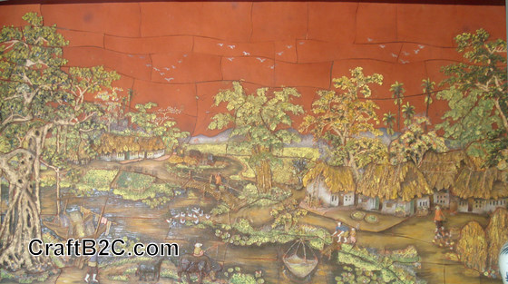 Tranh phong cảnh - gốm Phù Lãng