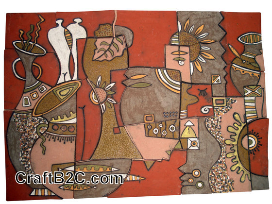 Tranhg gốm trừu tượng Phù Lãng: Con người, lọ gốm và thiên nhiên