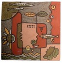 Tranh gốm trừu tượng Phù Lãng: Con người với sông nước