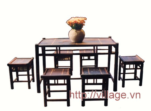 Bộ bàn ghế bằng tre