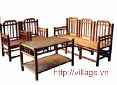 Bộ bàn ghế tre dùng trong phòng khách