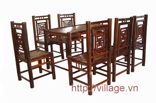 Bộ bàn ghế bằng tre Xuân Lai