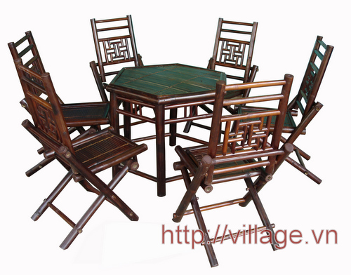 Bộ bàn ghế gập hình lục giác