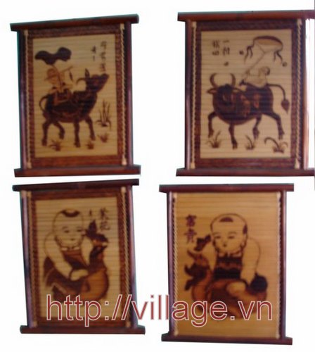 Bộ tranh dân gian bằng tre